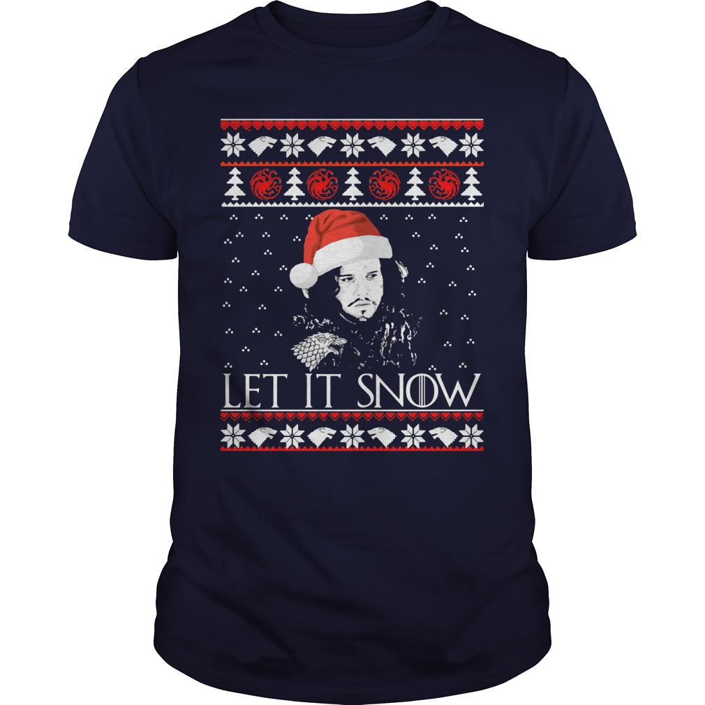 Jon Snow Let It Snow Christmas Sweater Guys Tee