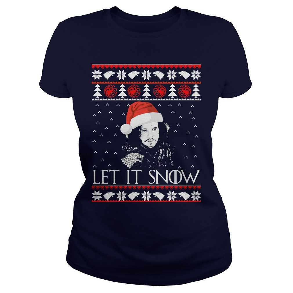 Jon Snow Let It Snow Christmas Sweater Ladies Tee