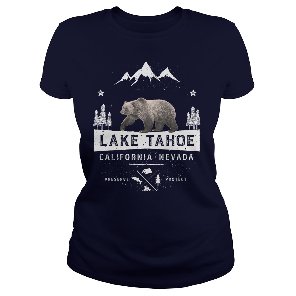 Lake Tahoe California Nevada Bear Ladies Tee