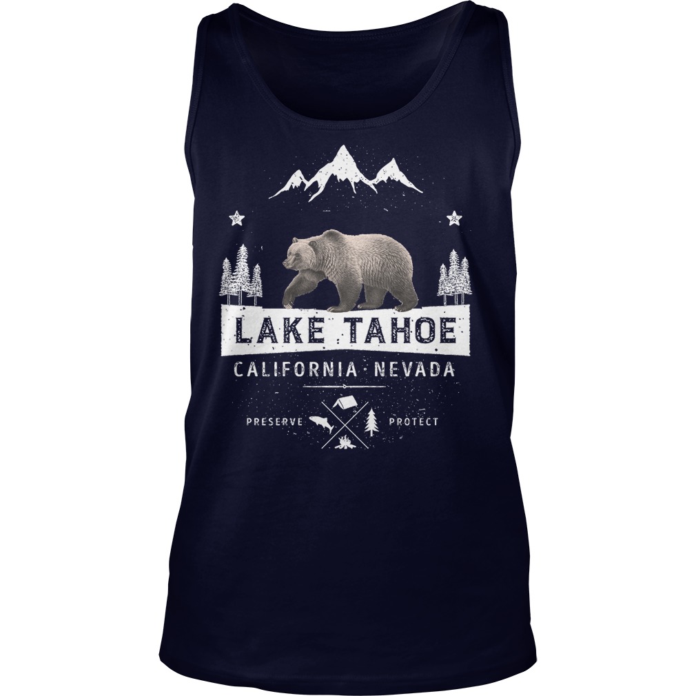 Lake Tahoe California Nevada Bear Tank Top