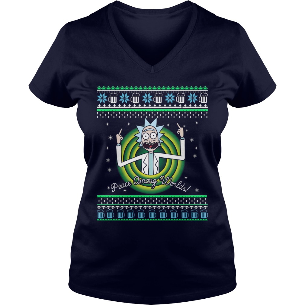 Rick Morty Peace Among Worlds V Neck