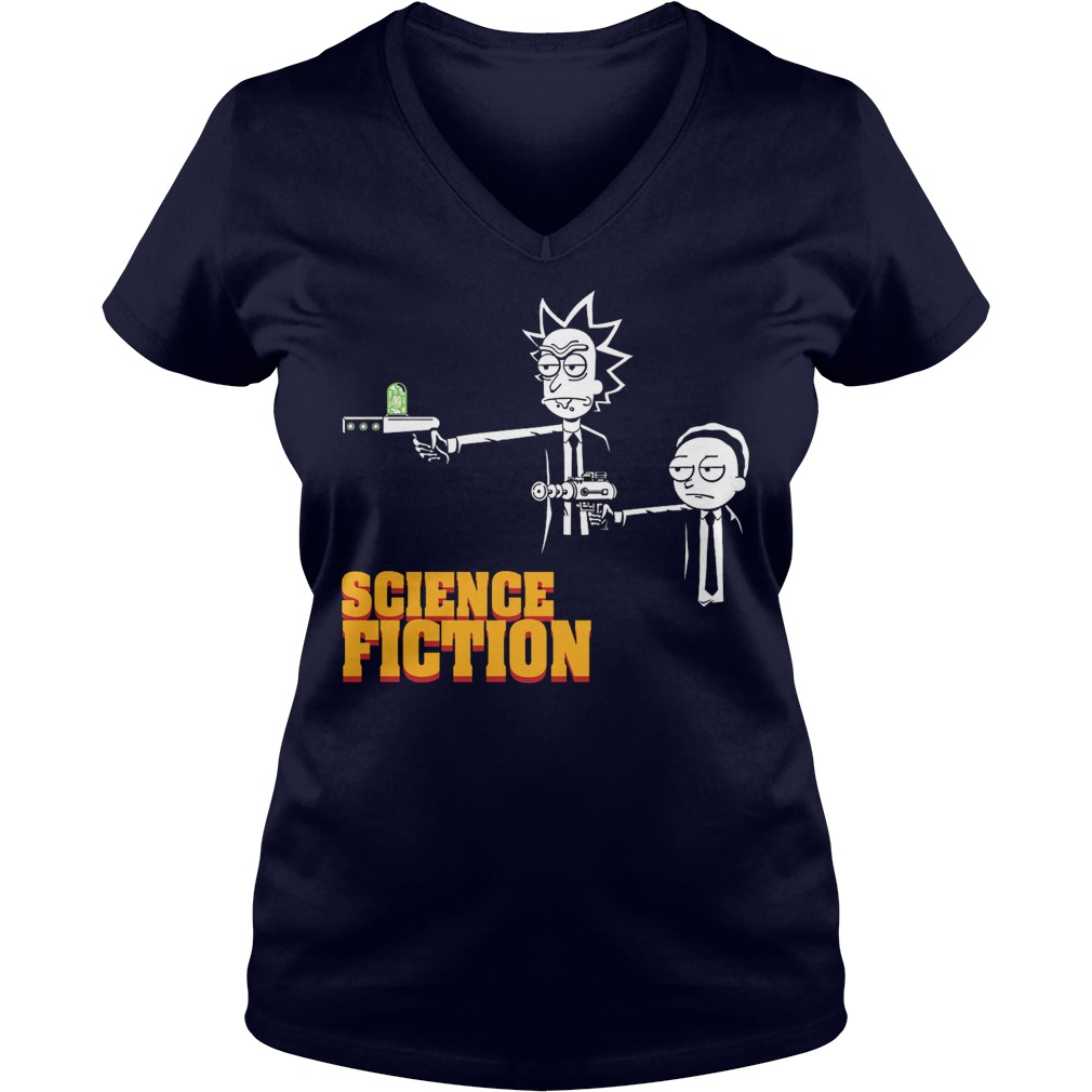 Science Fiction Rick Morty Pulp Fiction V Neck
