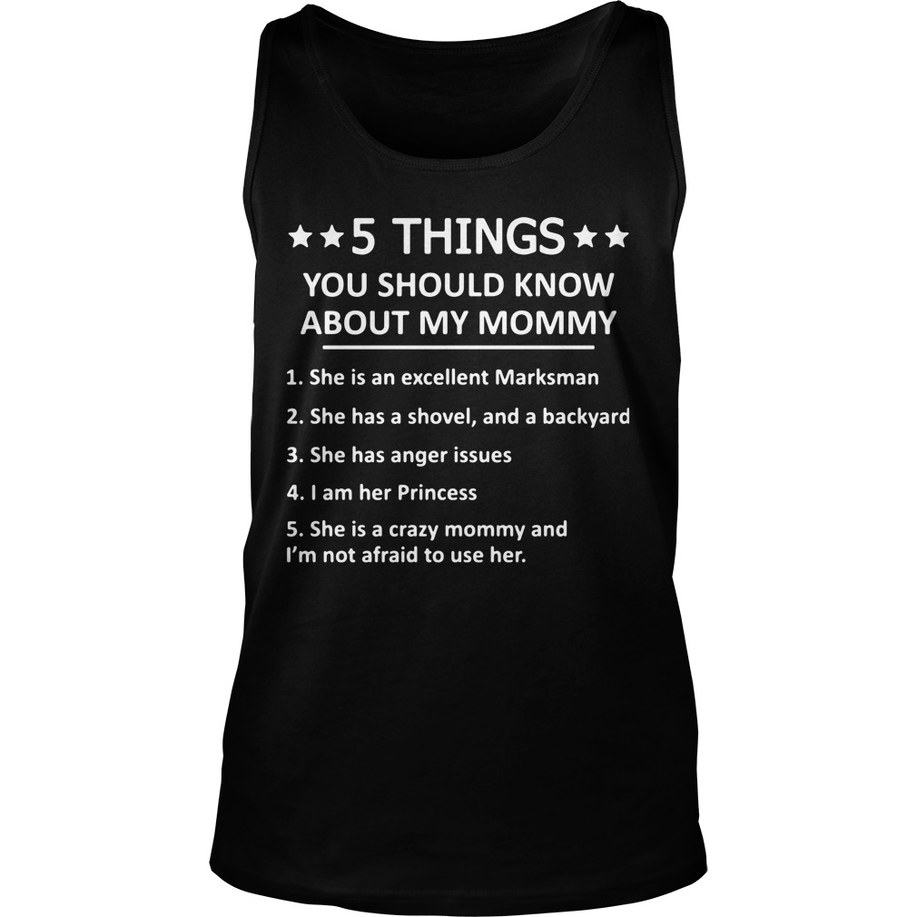 5 Things Know Mommy Unsiex Tank Top