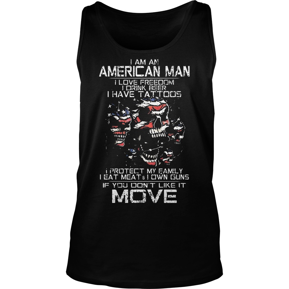 American Old Man Im Not Afraid Patriotic Love Wife Shoot Guns Tattoos Tank Top