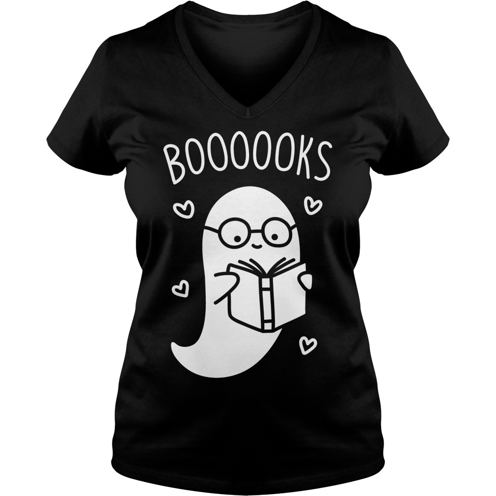 Boooooks Boos Reding Book Ladies V Neck
