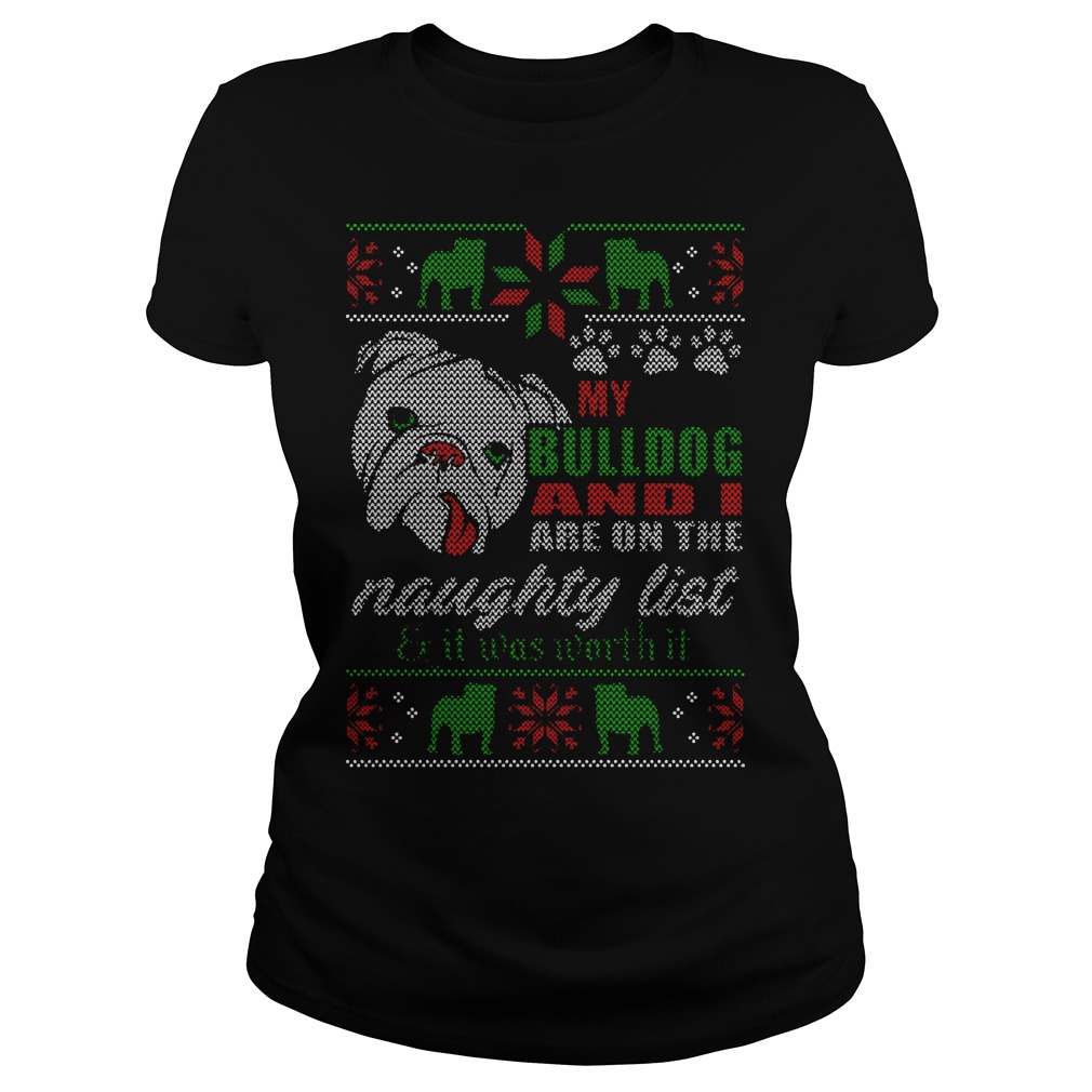 Bulldog Id Naughty List Worth Ladies Tee