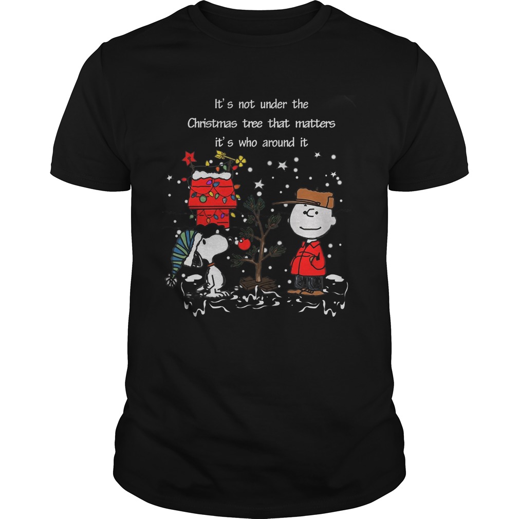 Charlie Snoopy Not Christmas Tree Matters Around Guys Tee