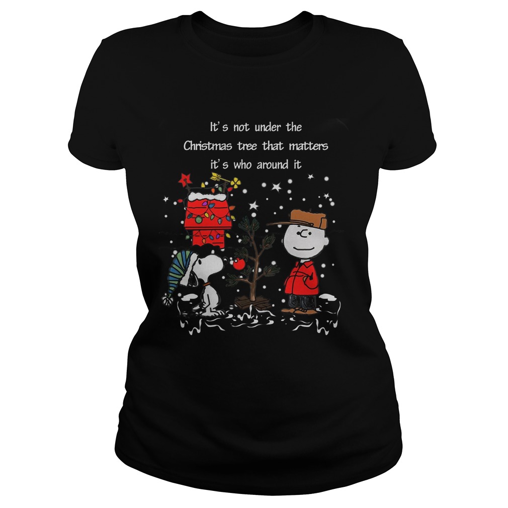 Charlie Snoopy Not Christmas Tree Matters Around Ladies Tee