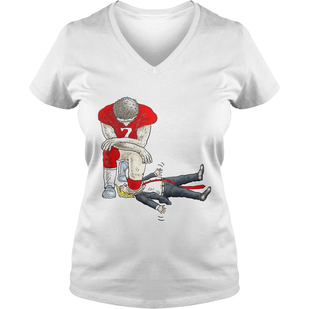 Colin Kaepernick 7 Knee Trump Ladies V Neck