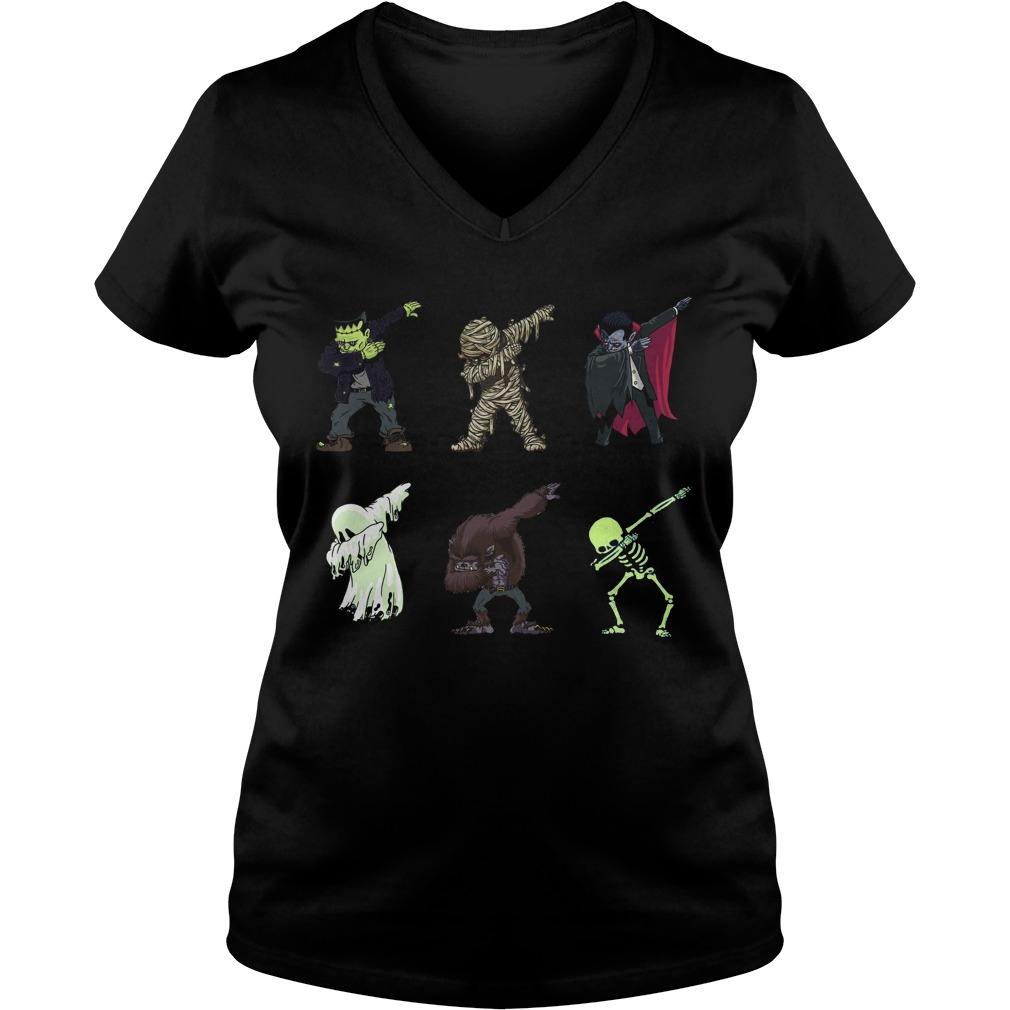 Dabbing Skeleton Ladies V Neck