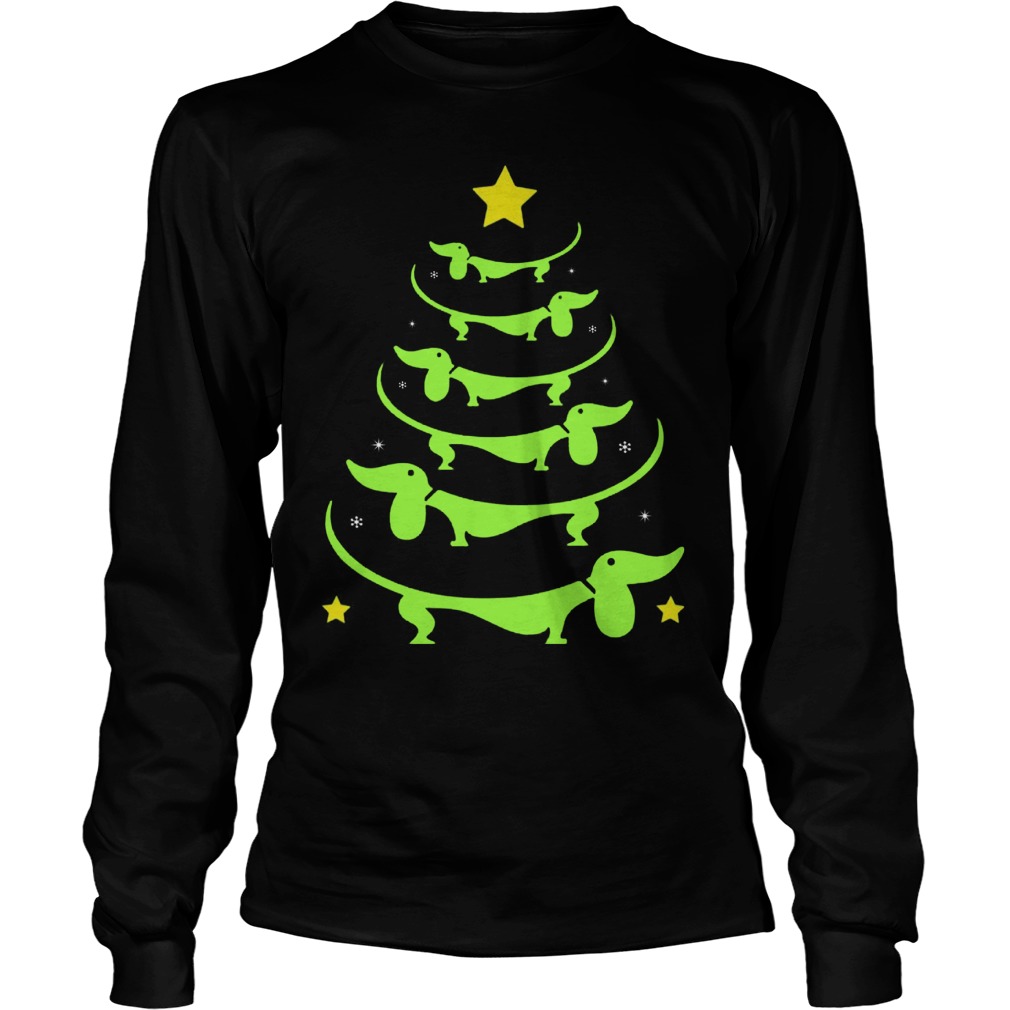 Dachshund Tree Christmas Ugly Longsleeve