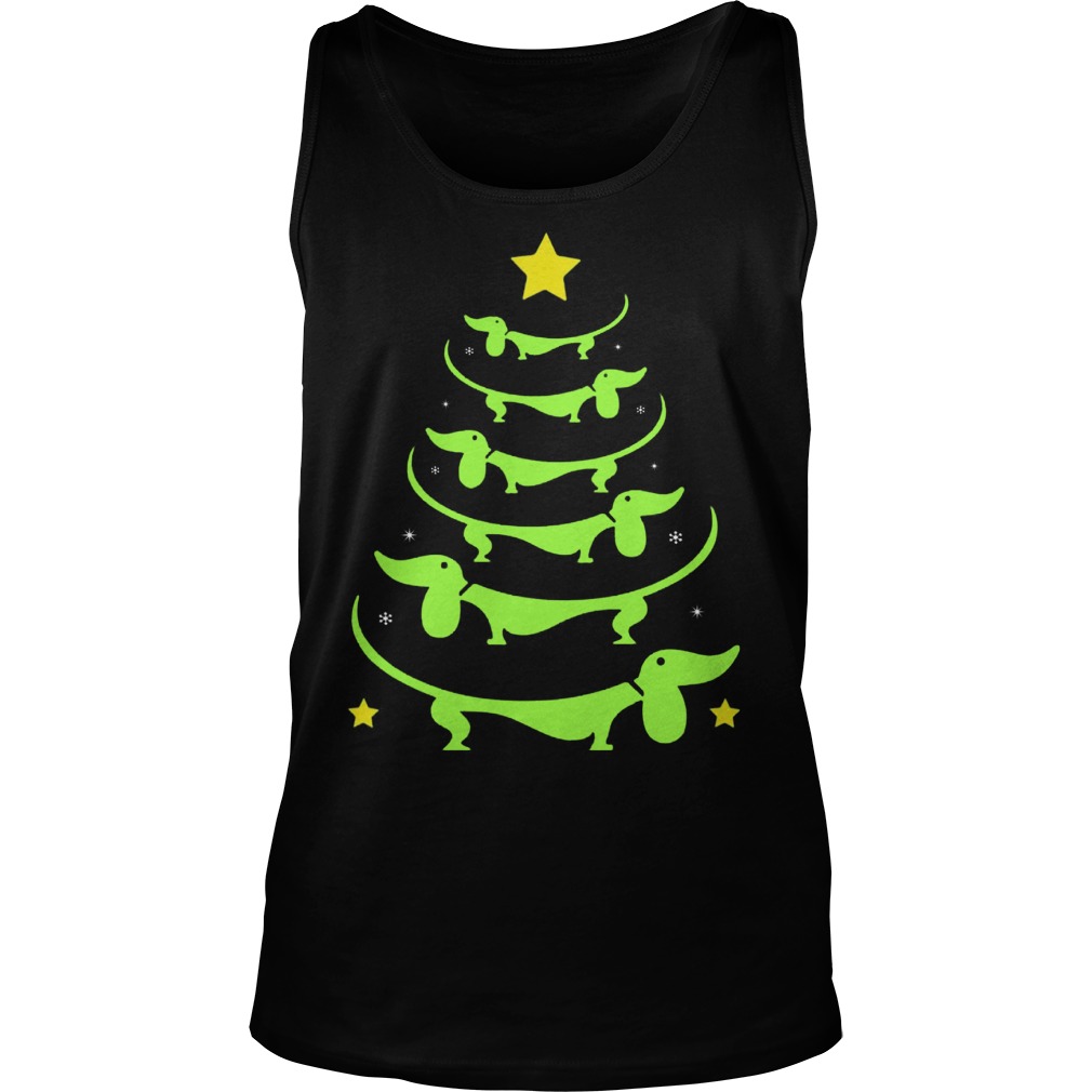 Dachshund Tree Christmas Ugly Tank Top