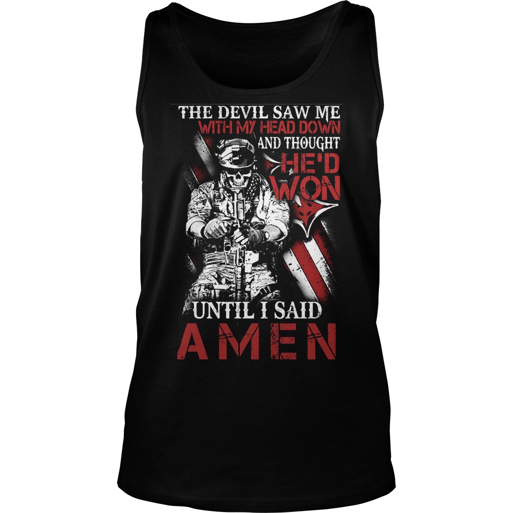 Devil Saw Head Won Amen Tank Top