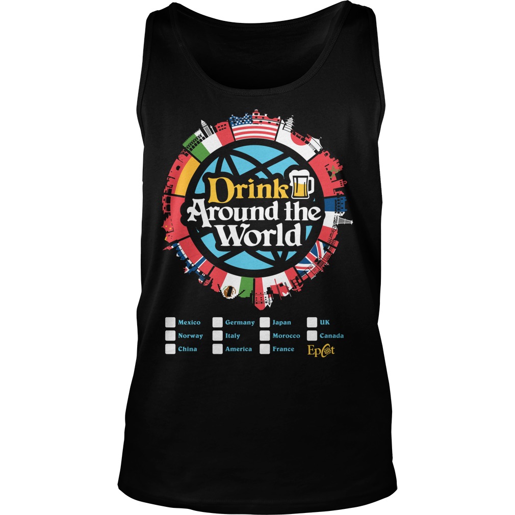 Drink Around The World Epcot Checklist Tank Top