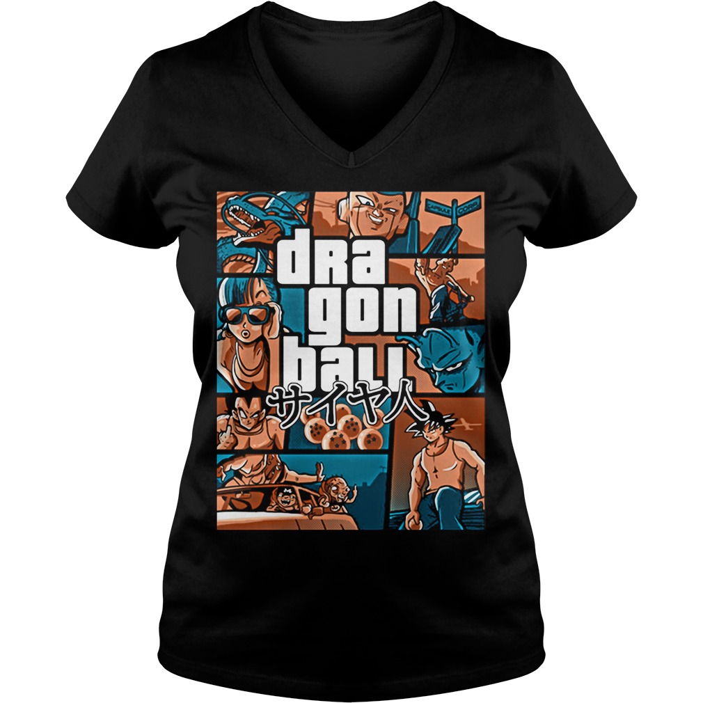 Grand Theft Auto Vice City Dragon Ball Gta Ladies V Neck