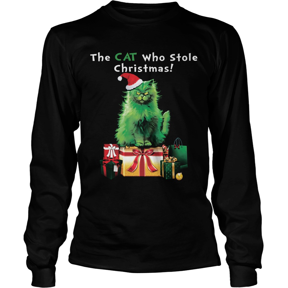 Green Grinch Cat Stole Christmas Longsleeve