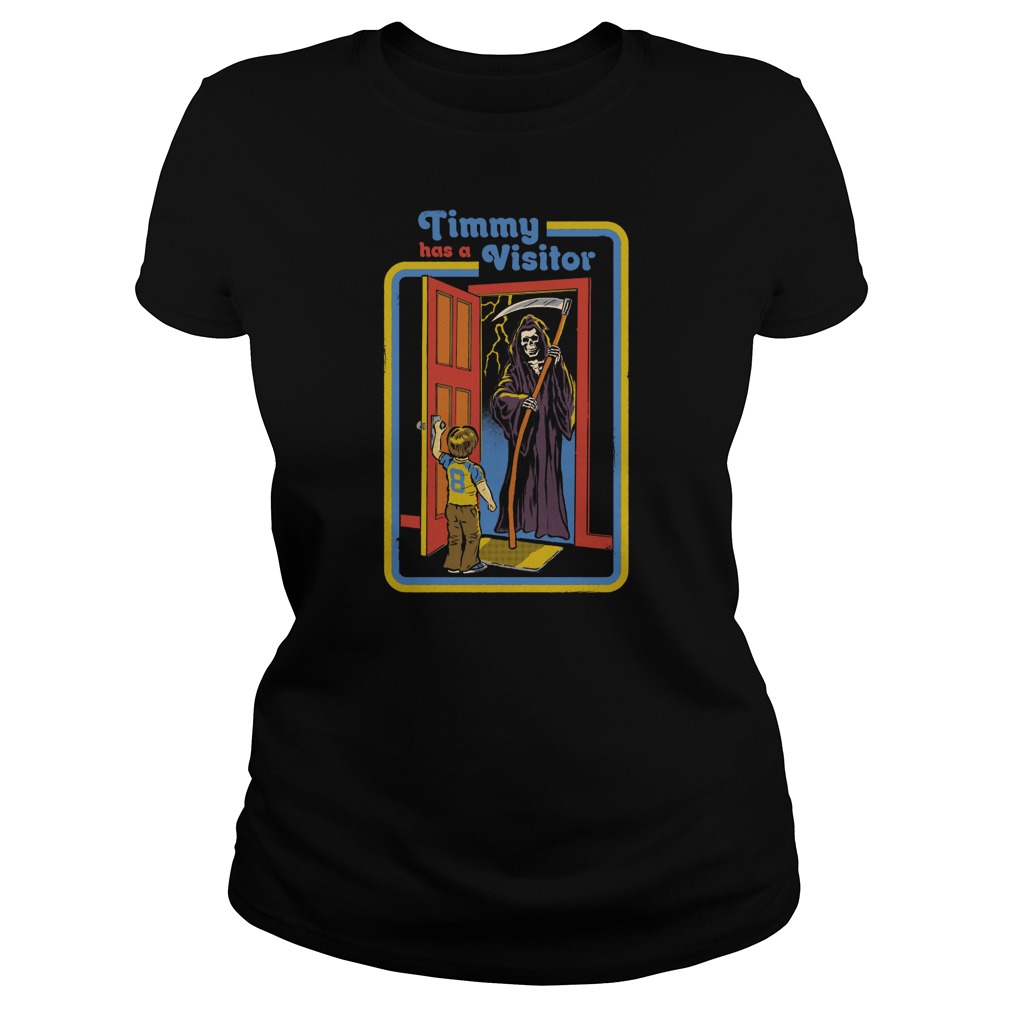 Grim Reaper Timmy Has A Visitor Ladies Tee