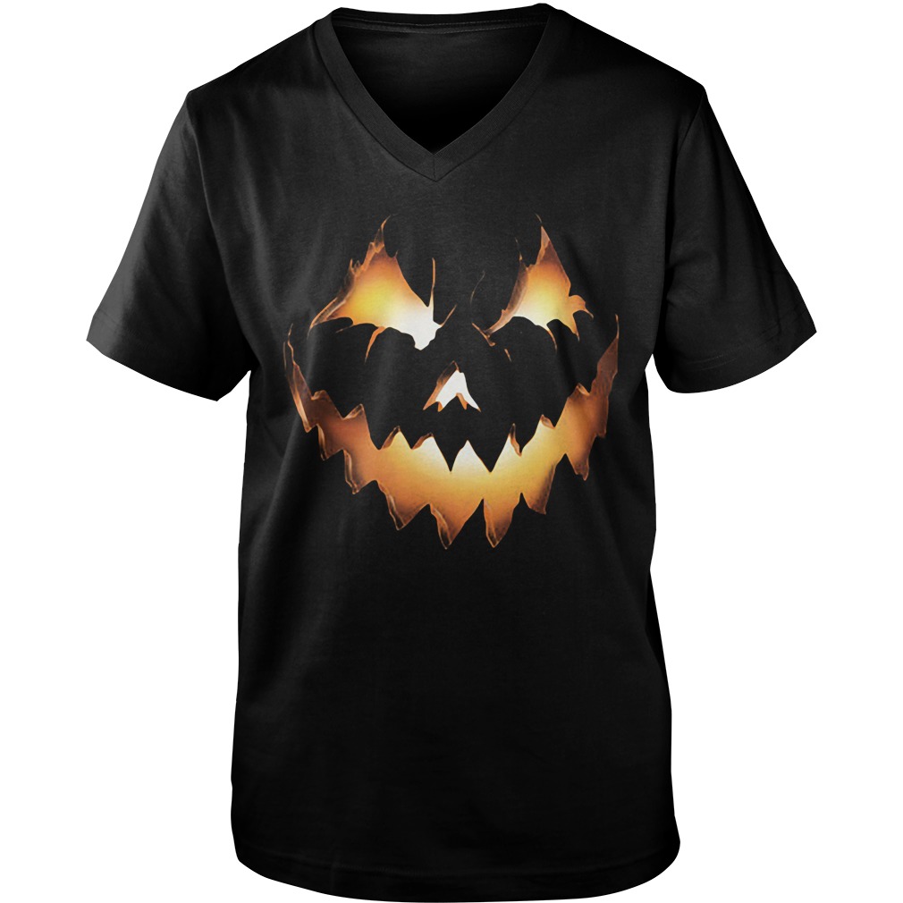 Halloween Pumpkin Jack O Lantern Guys V Neck