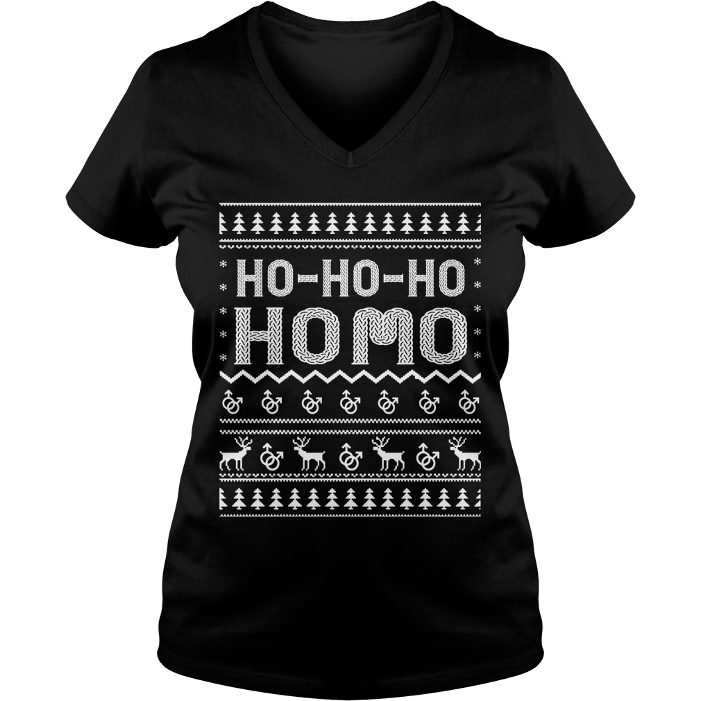 Ho Ho Ho Homo Sweat Ladies V Neck