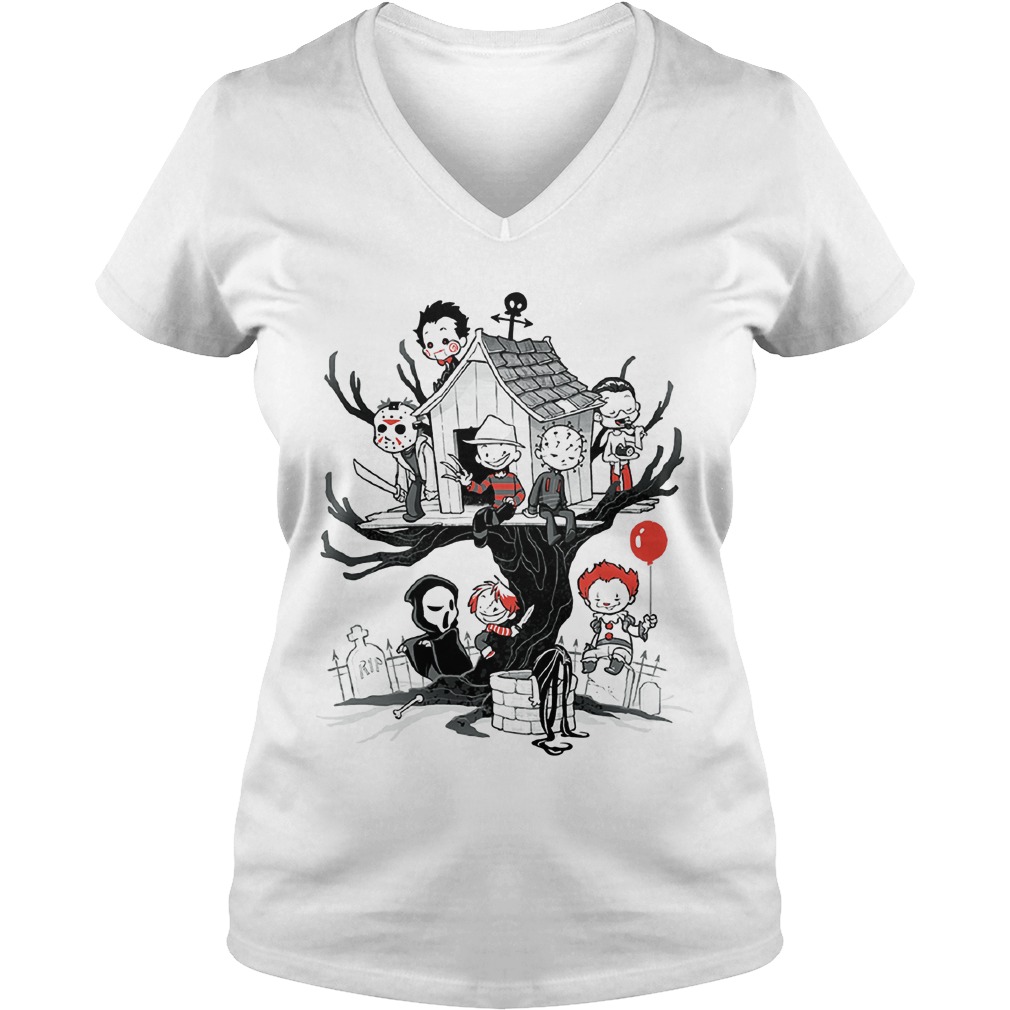 Horror Clubhouse Ladies V Neck