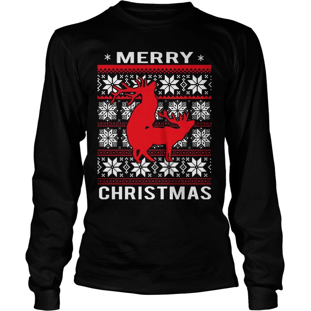 Humping Reindeer Merry Christmas Longsleeve