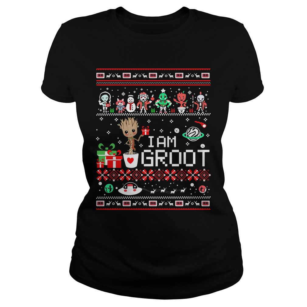 I Am Groot Ugly Christmas Ladies Tee