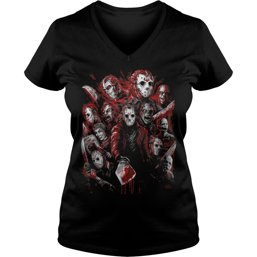 Jason Voorhees Many Faces Ladies V Neck