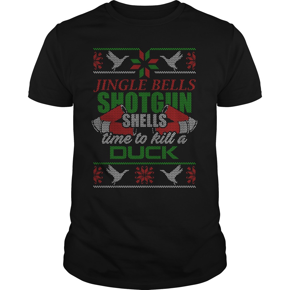 Jingle Bells Shotgun Shells Time Kill Duck Guys Tee
