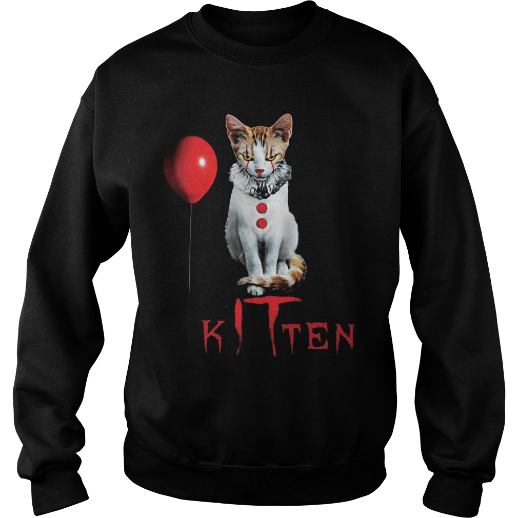 Kitten Clown Scary Fun Spooky Halloween Cat Funny Joke Sweat Shirt