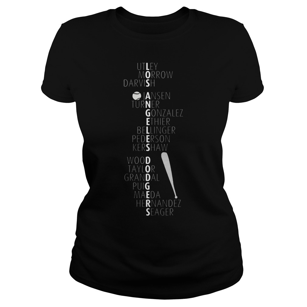 Los Angeles Dodgers Player Team Names Ladies Tee