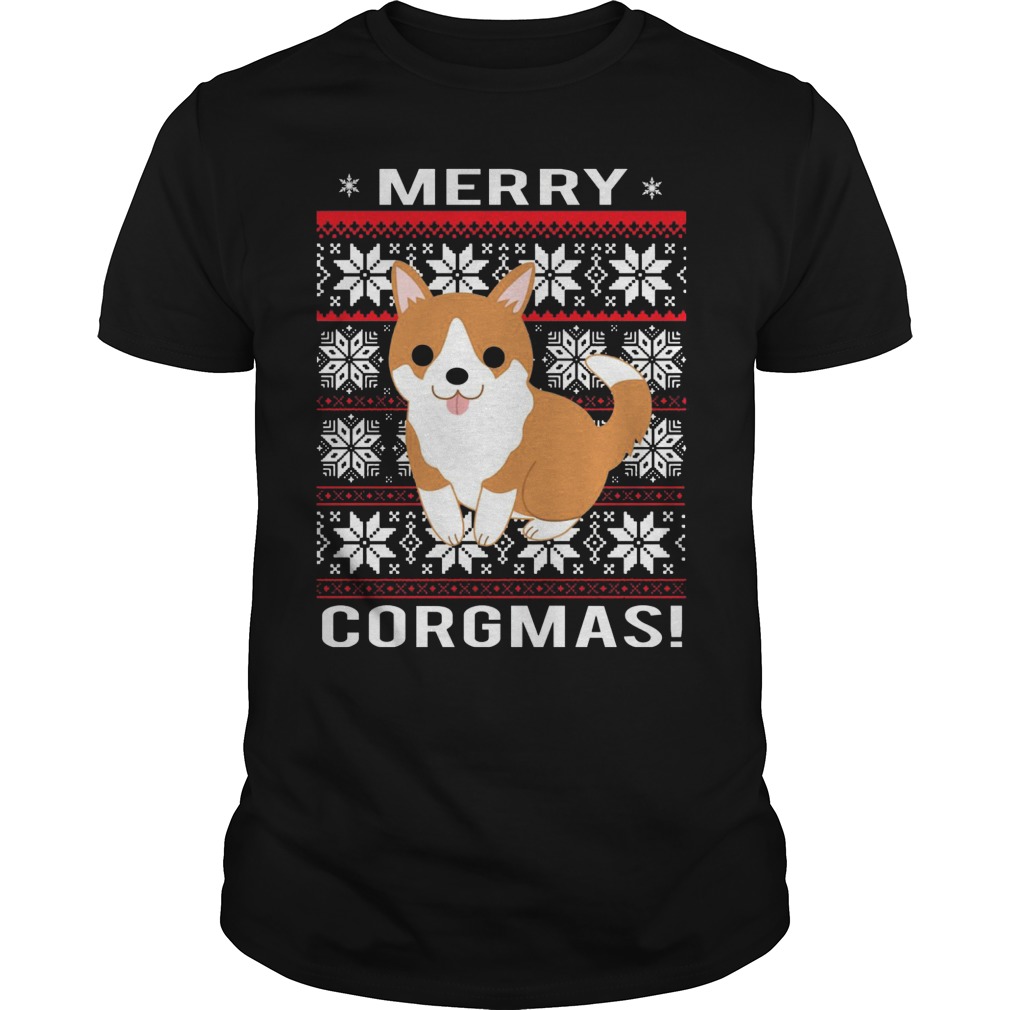 Merry Corgmas Christmas Guys Tee
