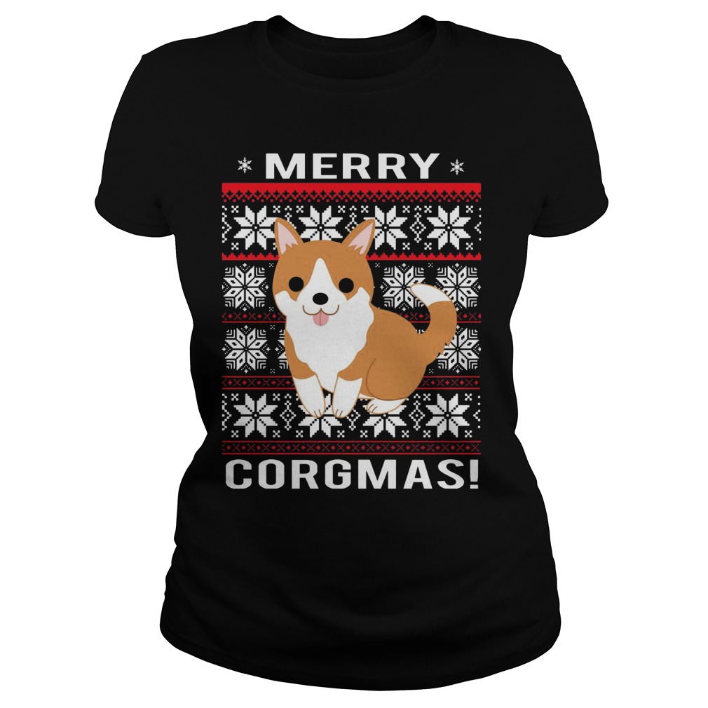 Merry Corgmas Christmas Ladies Tee