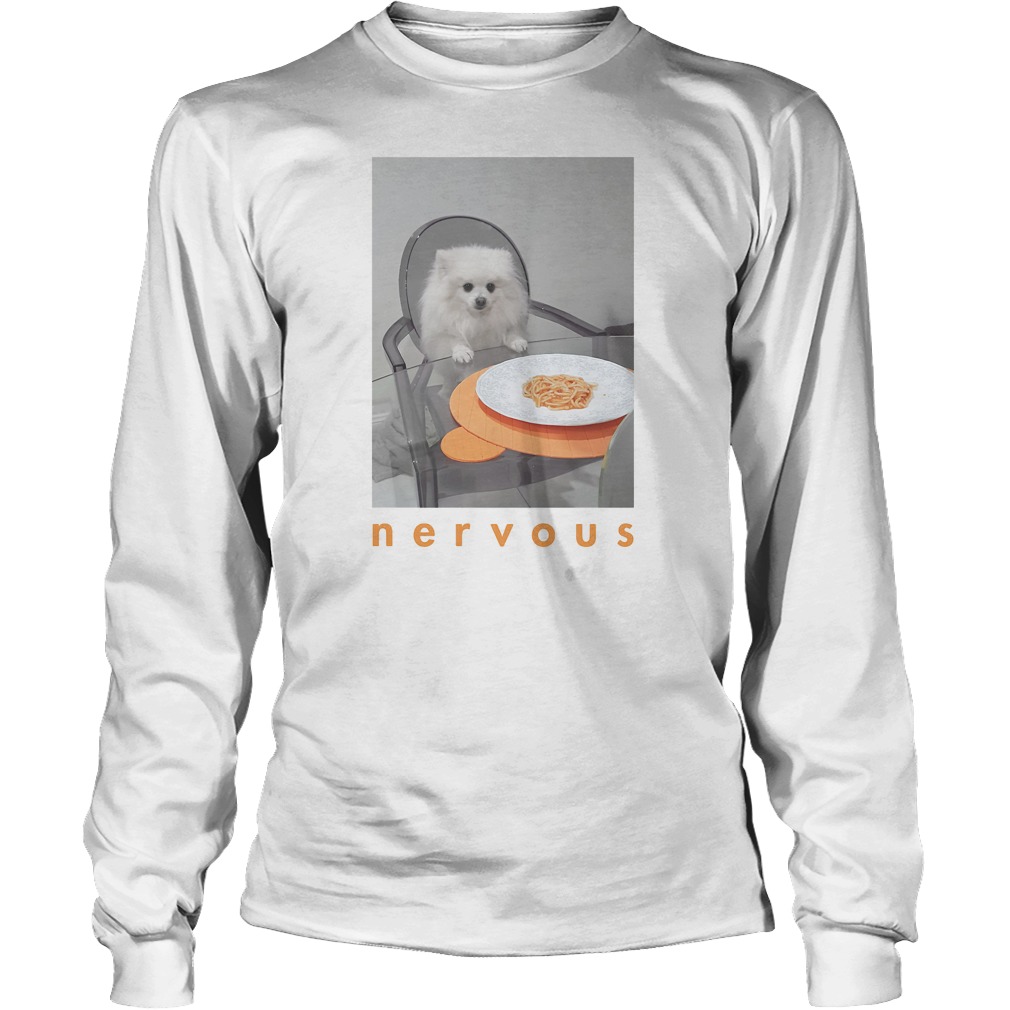 Nervous Dinner White Dog Longsleeve