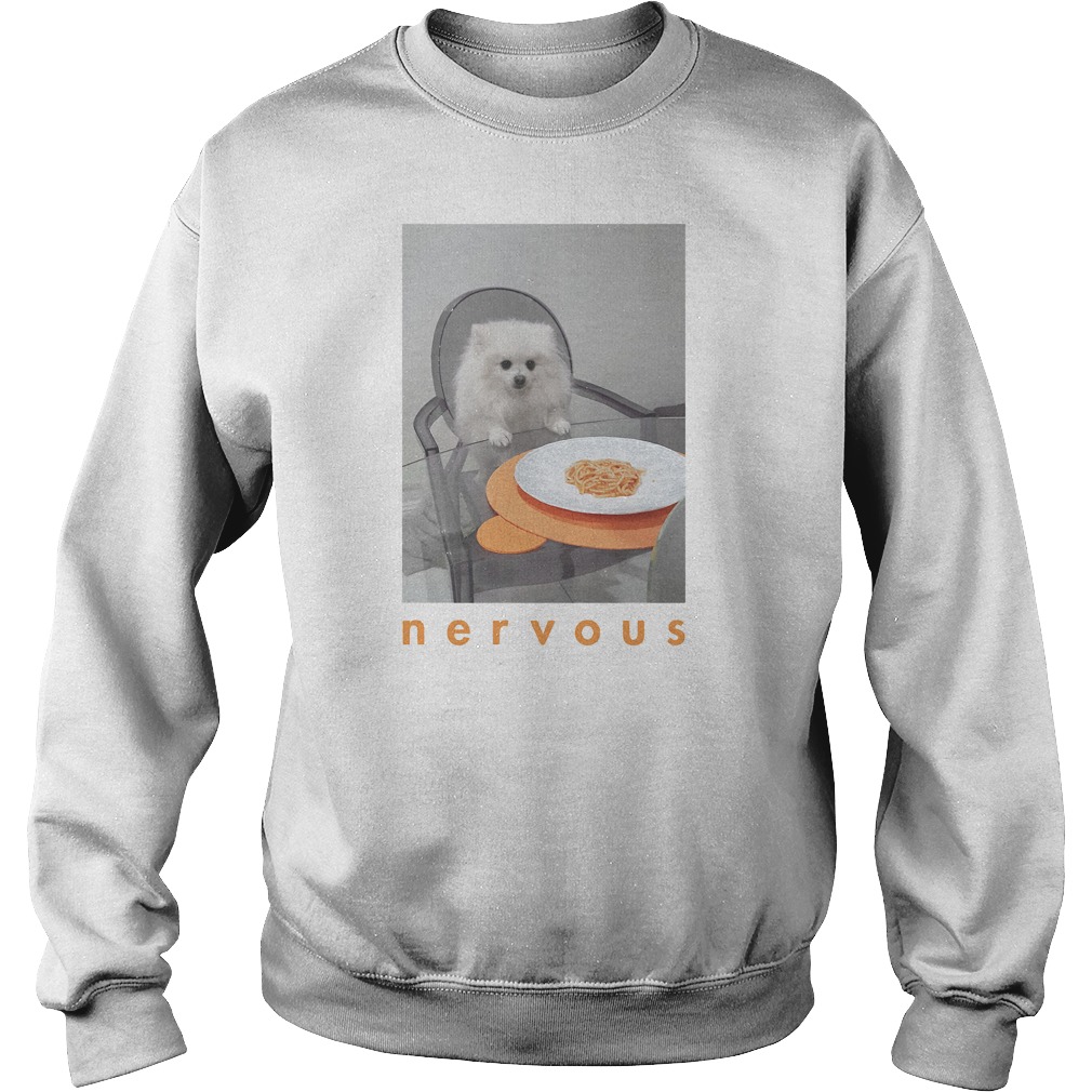 Nervous Dinner White Dog Sweat