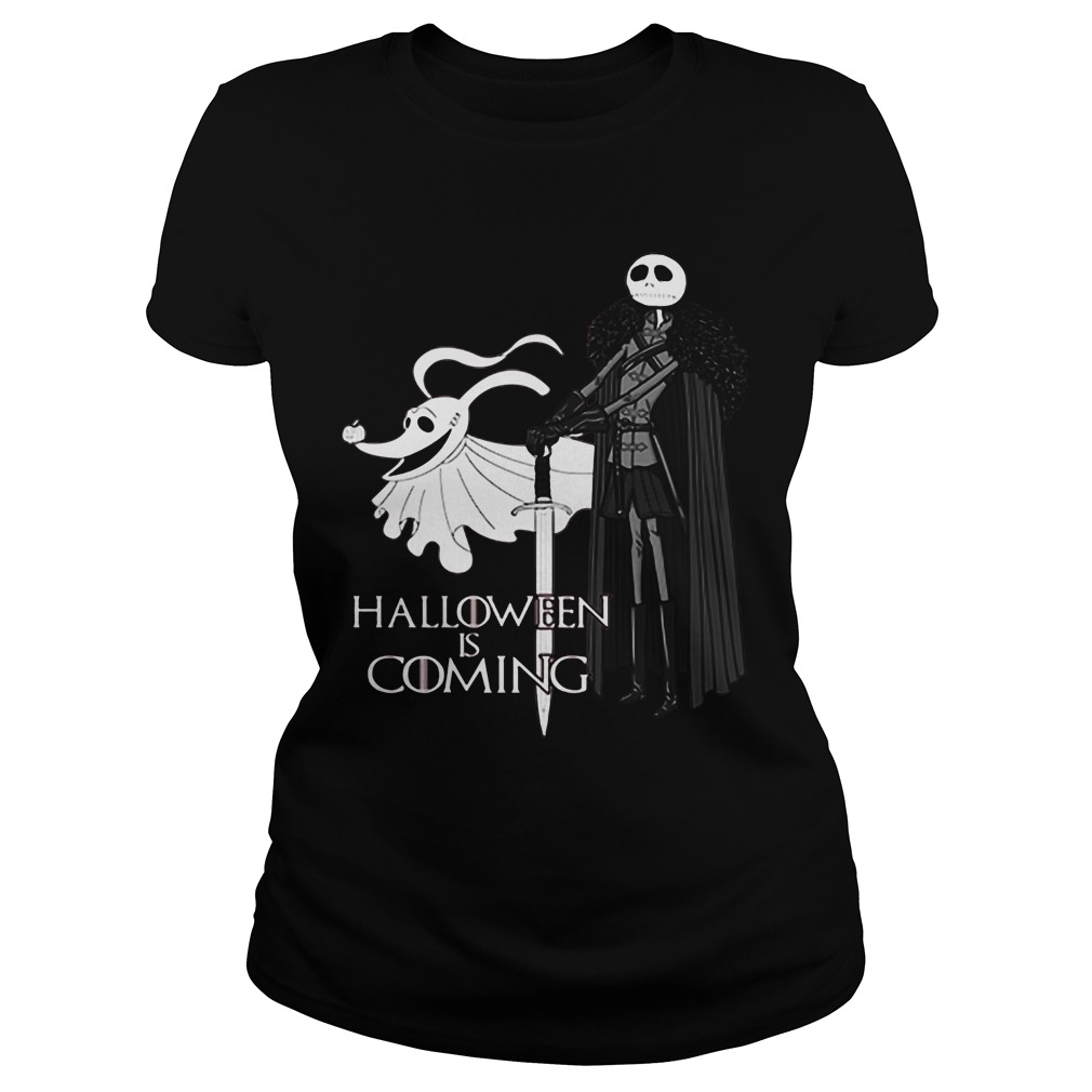 Nightmare Christmas Halloween Coming Ladies Tee