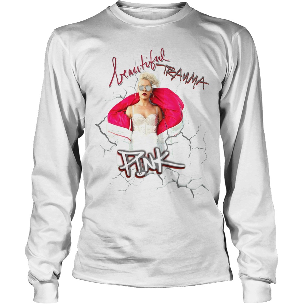 Pink Beautiful Trauma Unisex Longsleeve Tee