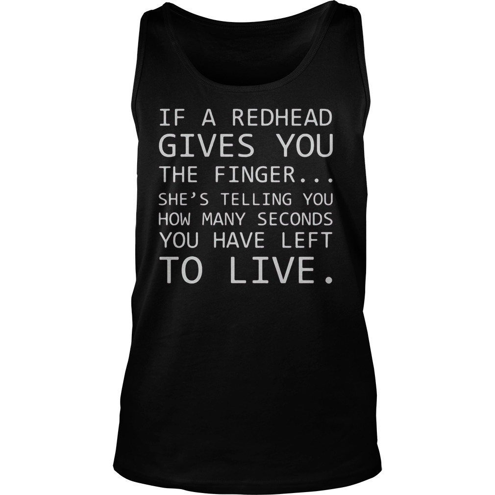 Redhead Gives Finger Shes Telling Many Seconds Left Live Tank Top