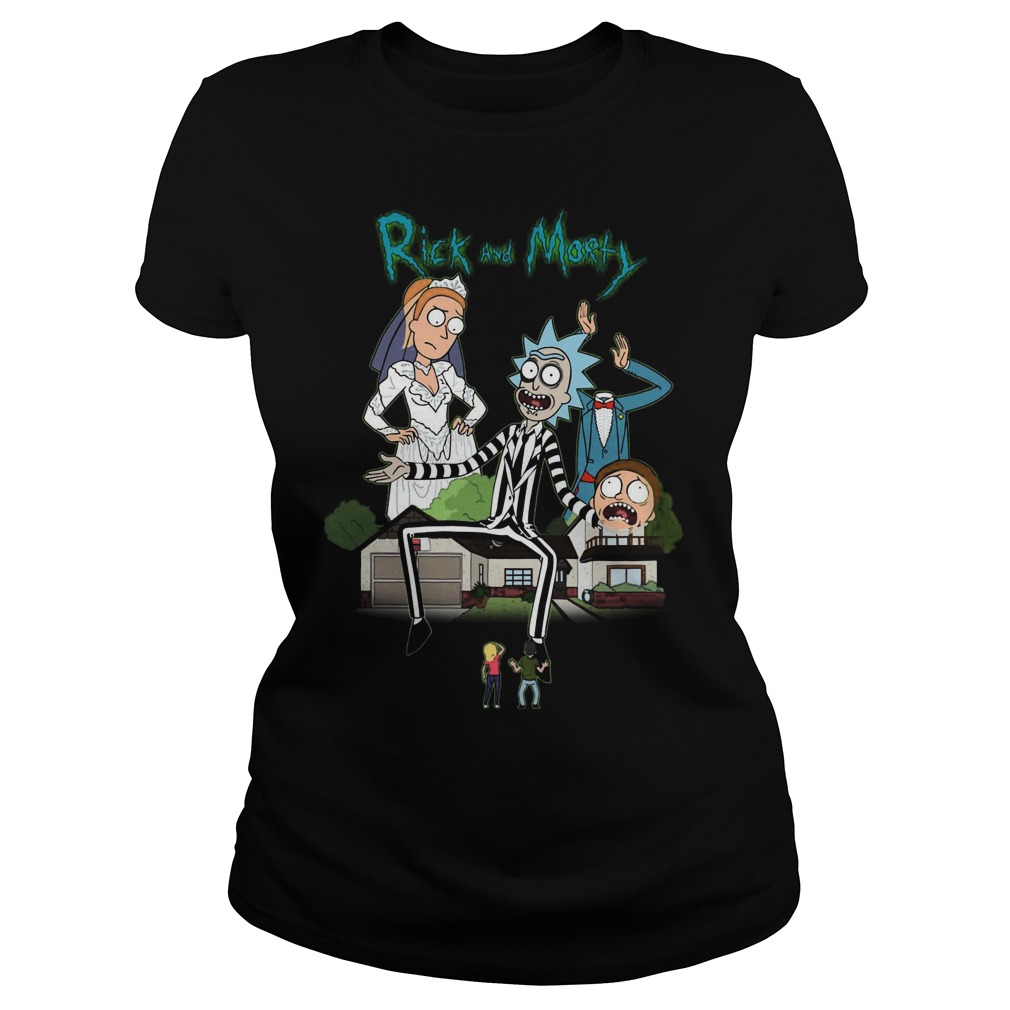 Rick And Morty Beetlejuice Printed Ladies Tee