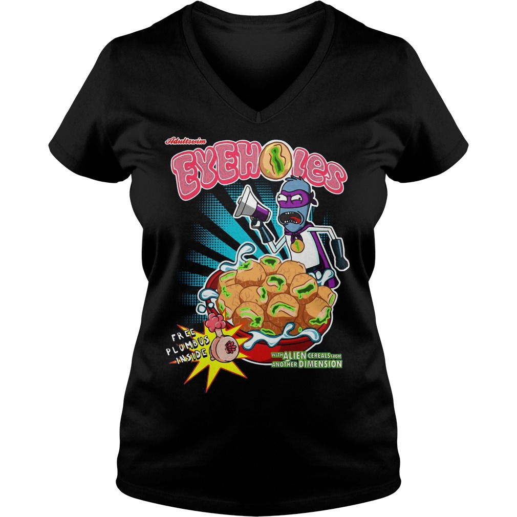 Rick Morty Eyeholes Ladies V Neck