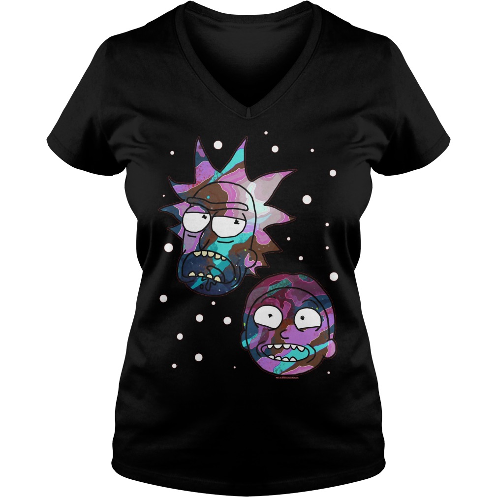 Rick Morty Space Heads Ladies V Neck