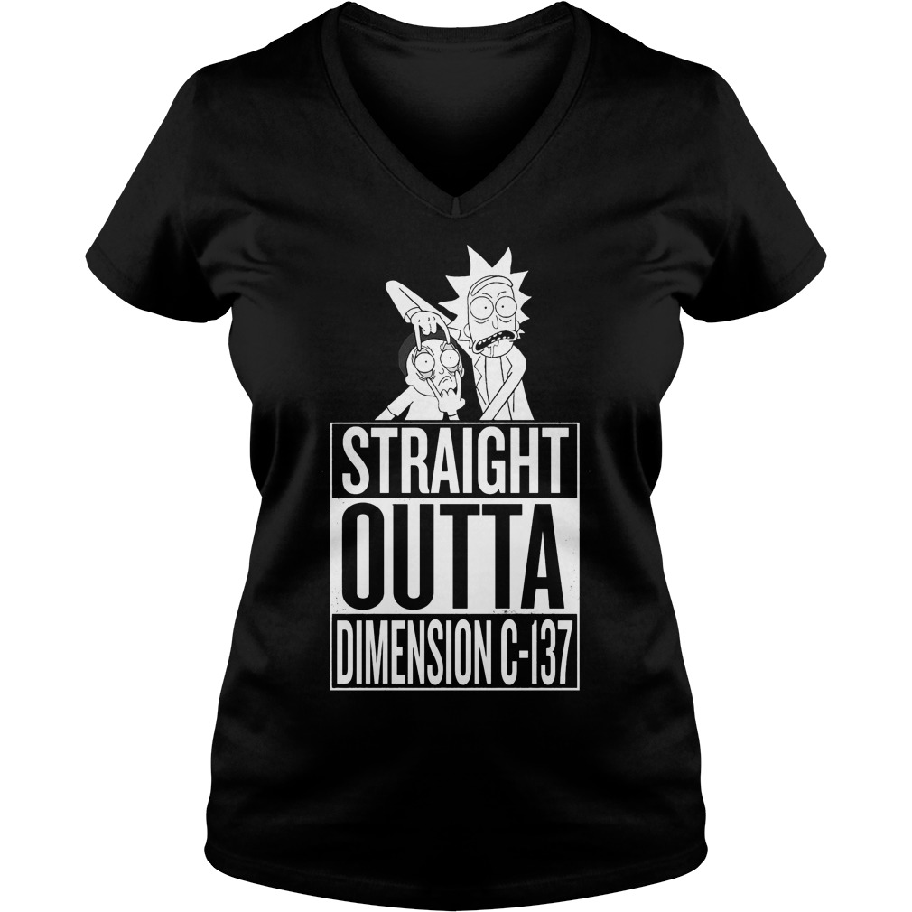 Rick Morty Straight Outta Dimension C 137 Ladies V Neck