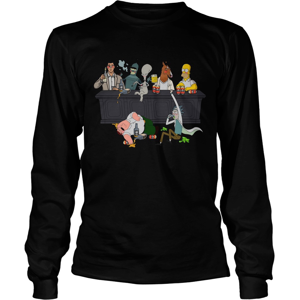 Roger American Dad Bender Homer Simpson Rick Bojack Horseman Sterling Archer Peter Griffin Longsleeve