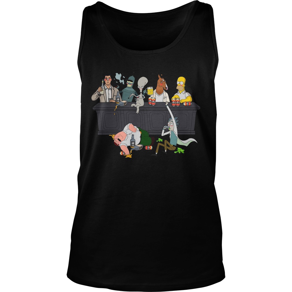 Roger American Dad Bender Homer Simpson Rick Bojack Horseman Sterling Archer Peter Griffin Tank Top