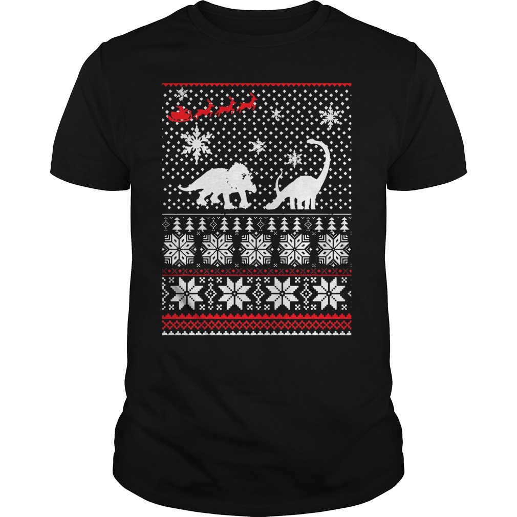 Santa Dinosaur Ugly Christmas Guys Tee