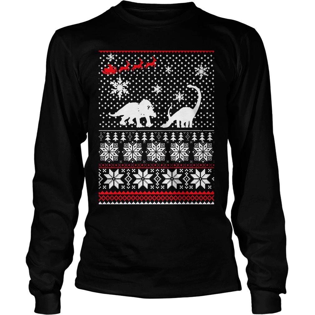 Santa Dinosaur Ugly Christmas Longsleeve