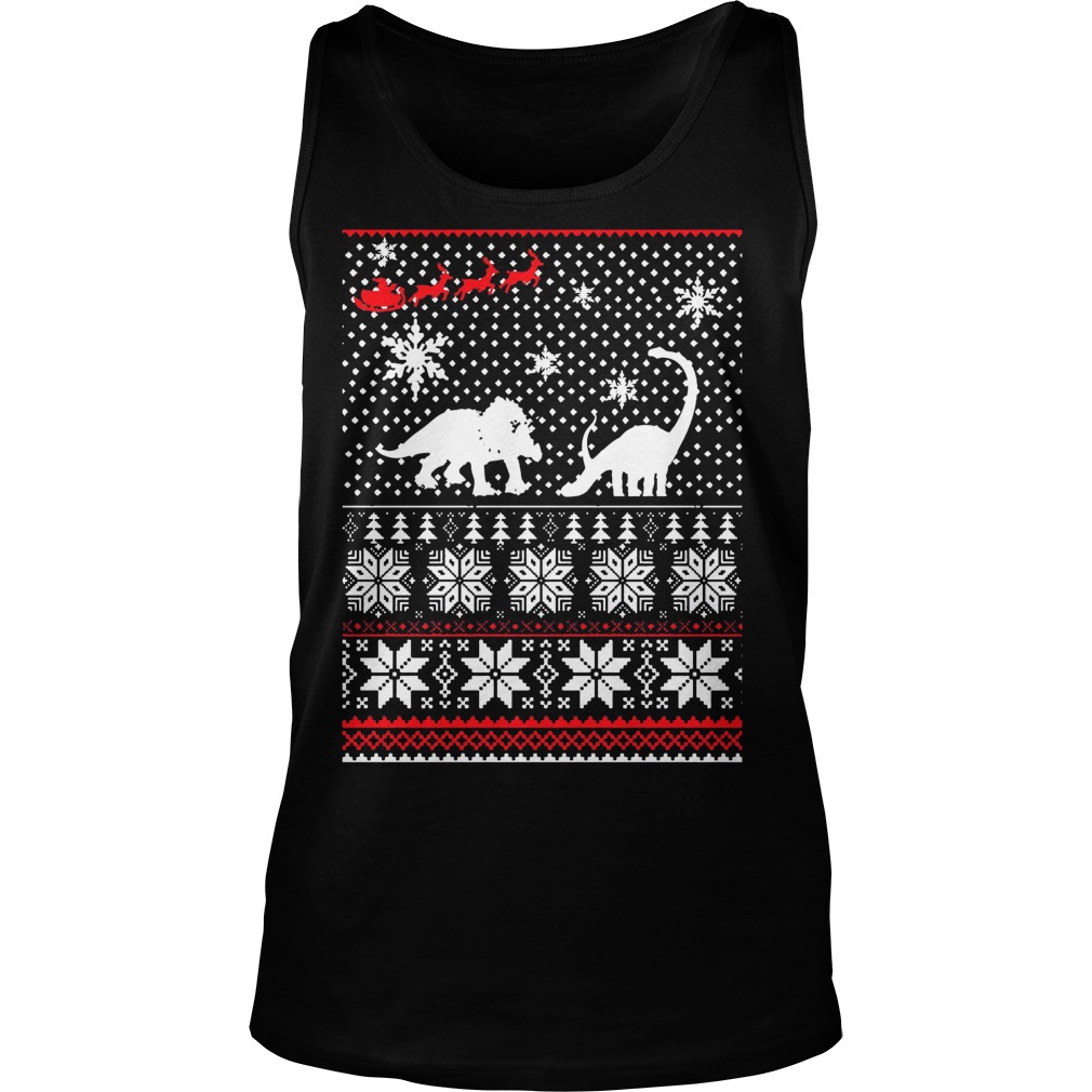 Santa Dinosaur Ugly Christmas Tank Top