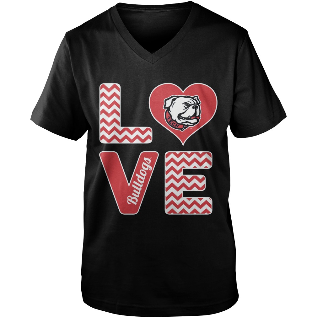 Stacked Love Louisiana Tech Bulldogs Guys V Neck