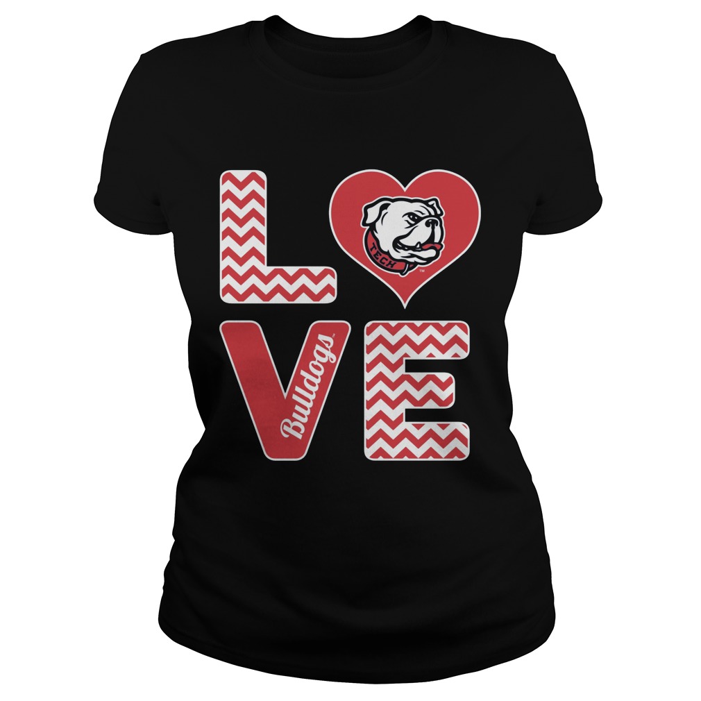Stacked Love Louisiana Tech Bulldogs Ladies Tee
