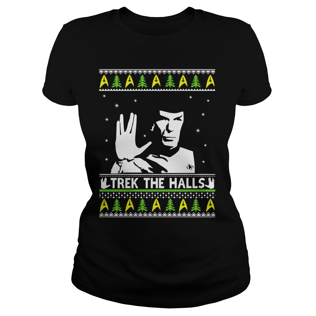 Star Trek Spock Trek The Halls Ugly Ladies Tee