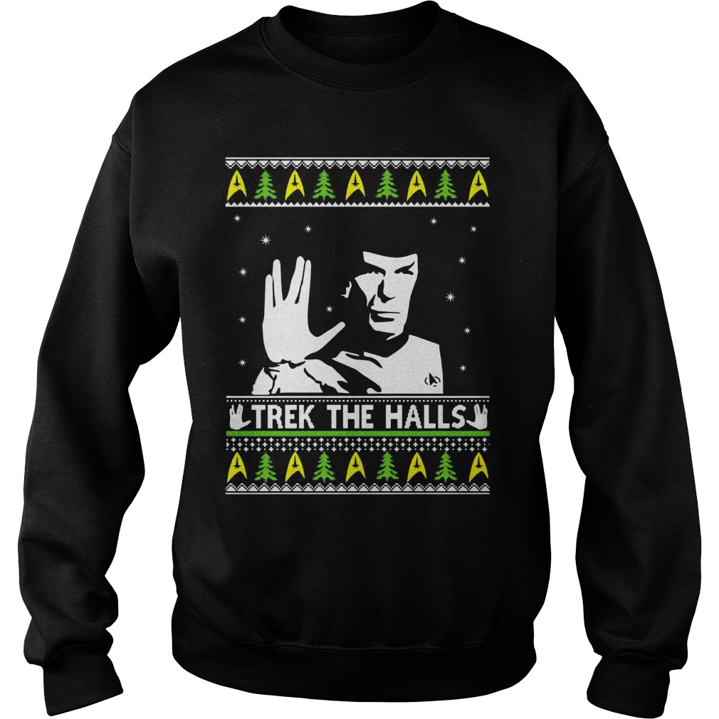 Star Trek Spock Trek The Halls Ugly Sweat Shirt